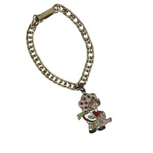Vintage 1980 American‎ Greetings Strawberry Shortcake Enamel Charm Bracelet 7in